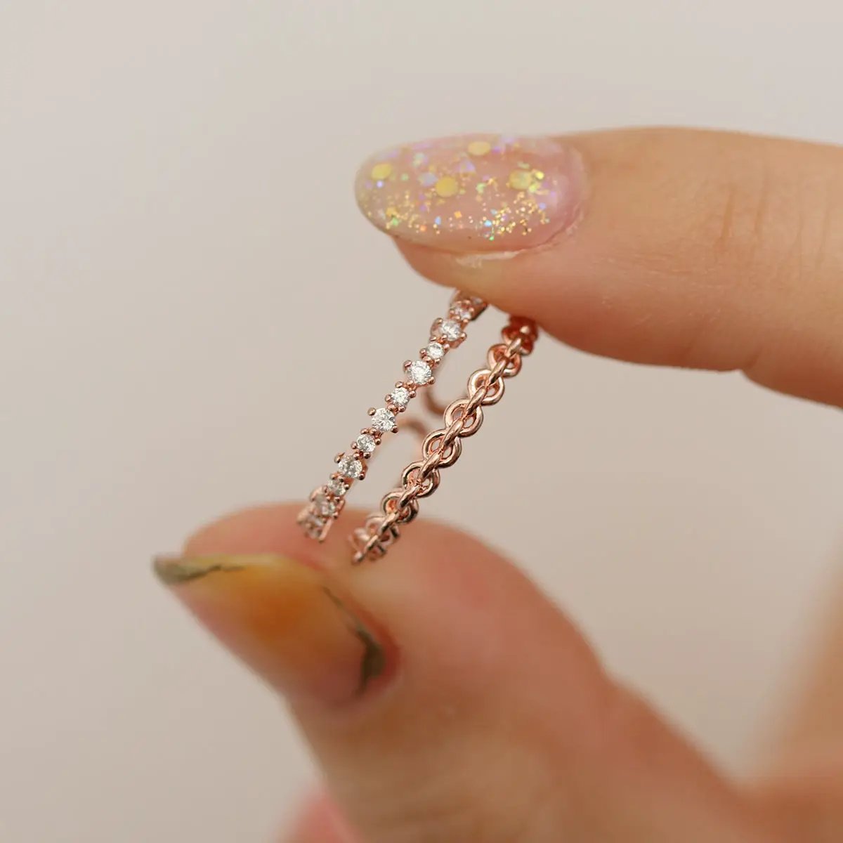 Double chain ring by Nabi London