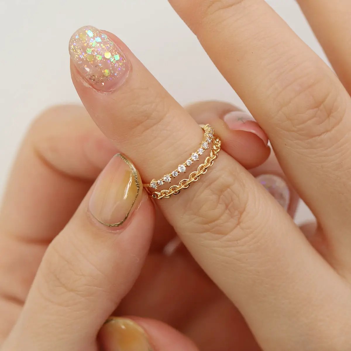 Double chain ring by Nabi London