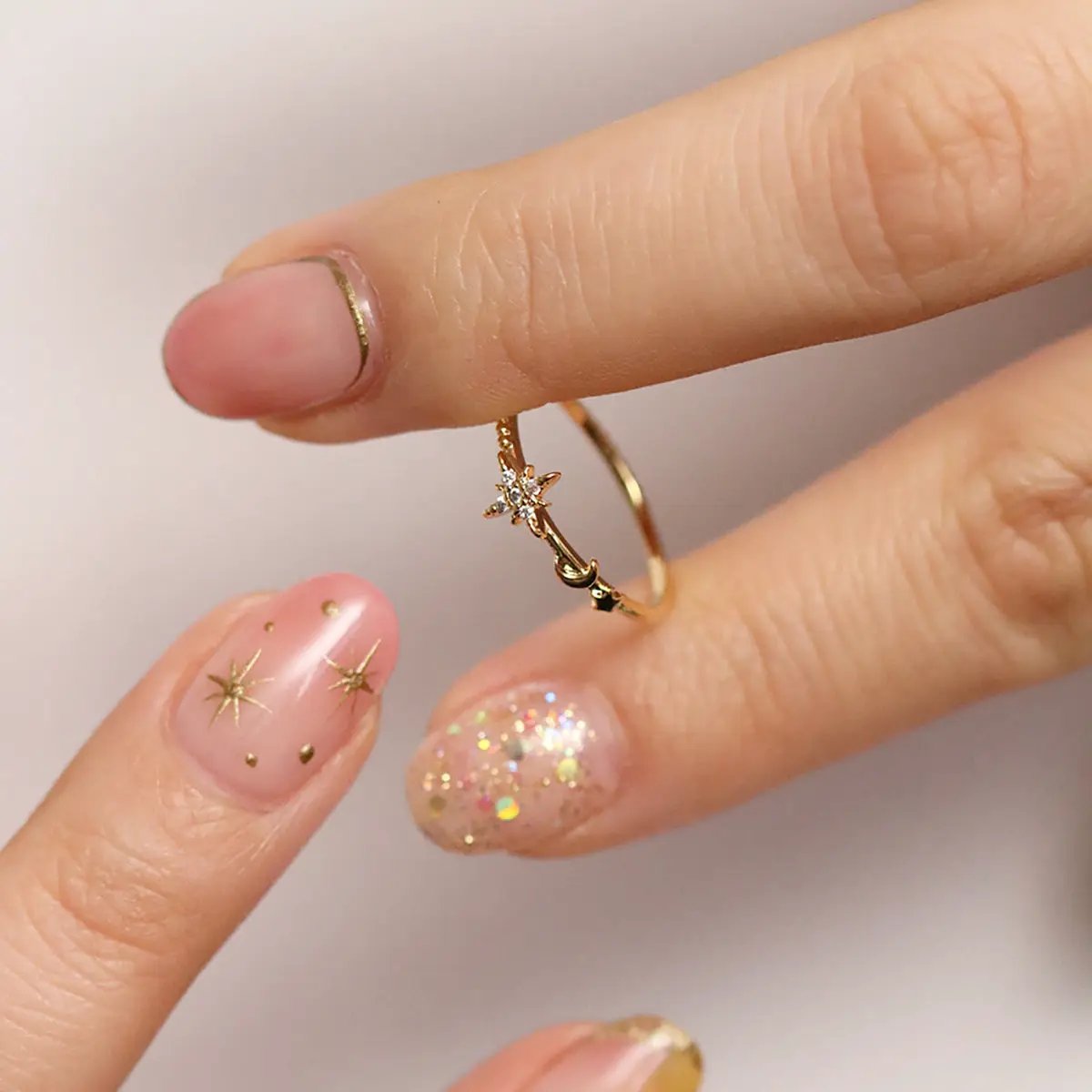 Moon and star ring by Nabi London