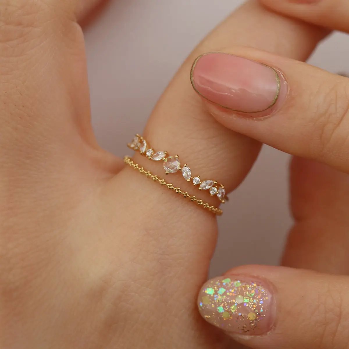 Cubic layered ring by Nabi London