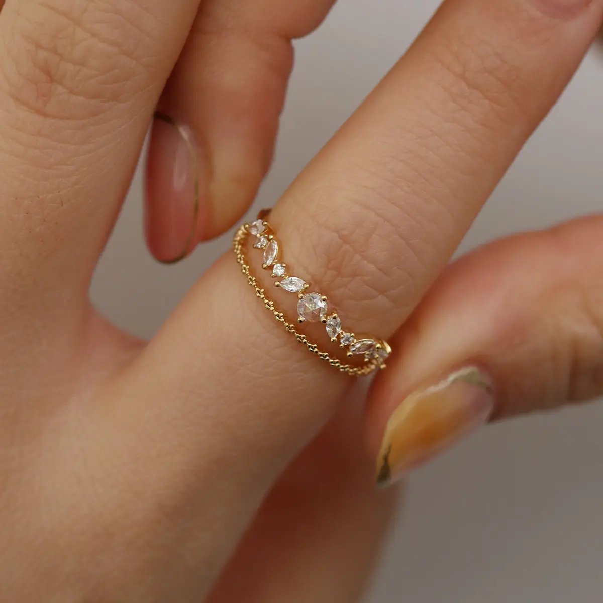 Cubic layered ring by Nabi London