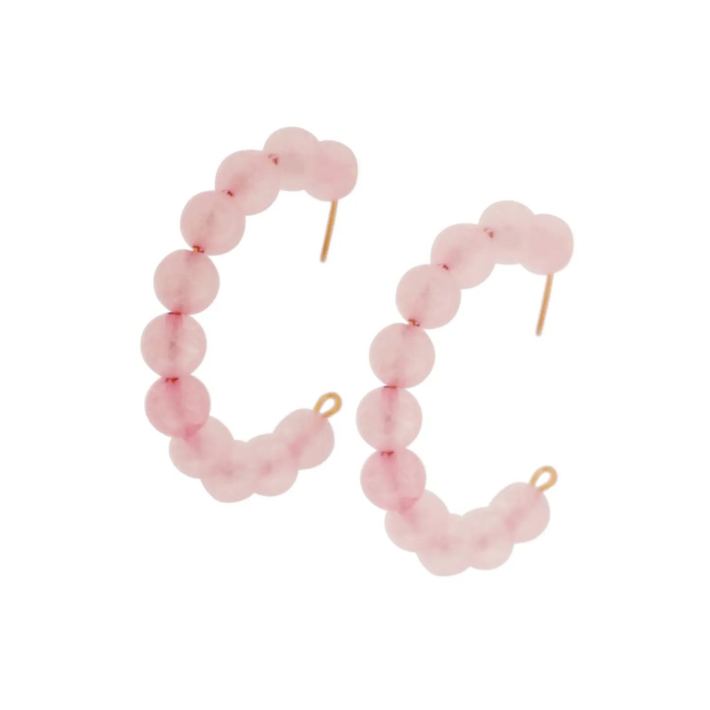Rose quartz beaded hoop earrings | by Ifemi Jewels by Ifemi Jewels