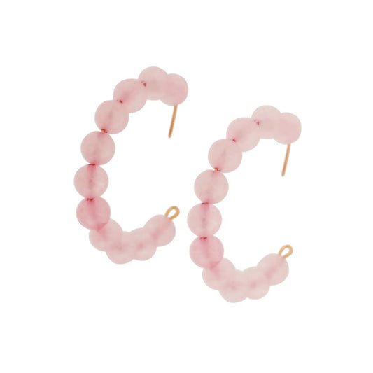 Rose quartz beaded hoop earrings | by Ifemi Jewels by Ifemi Jewels