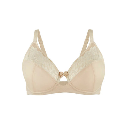 Rosie - Silk & Organic Cotton Lace Full Cup Wireless Bra by Juliemay Lingerie