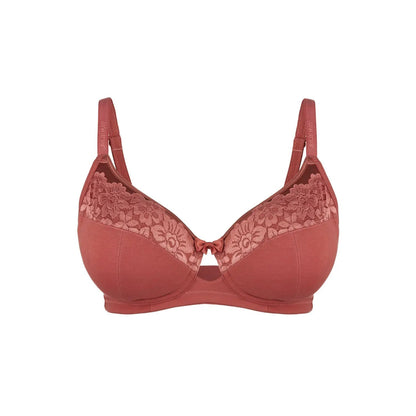 Rosie - Silk & Organic Cotton Lace Full Cup Wireless Bra by Juliemay Lingerie