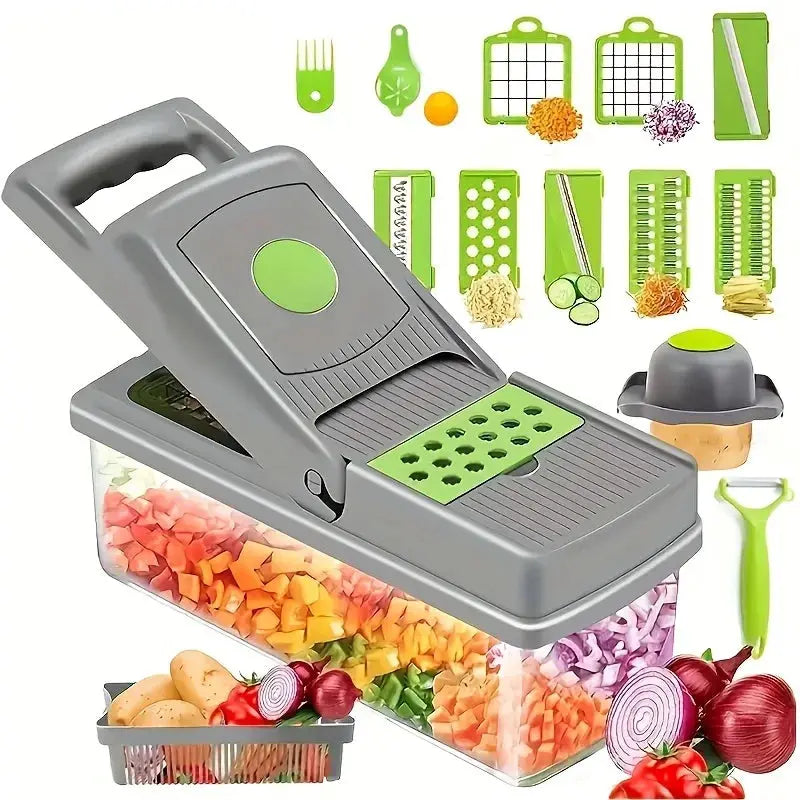 Multifunctional Vegetable Chopper and Food Slicer with Container by All Mart Bristol Ltd