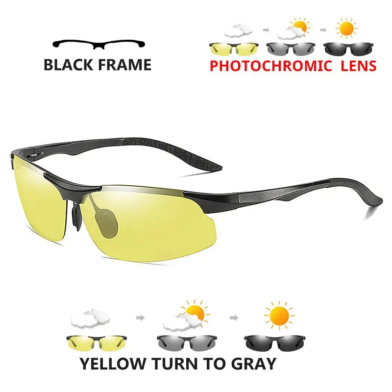Aluminum Photochromic Polarized Sunglasses Man Driving Sun Glasses Male Outdoor Sport Eyewear Anti-UV oculos de sol masculino by All Mart Bristol Ltd