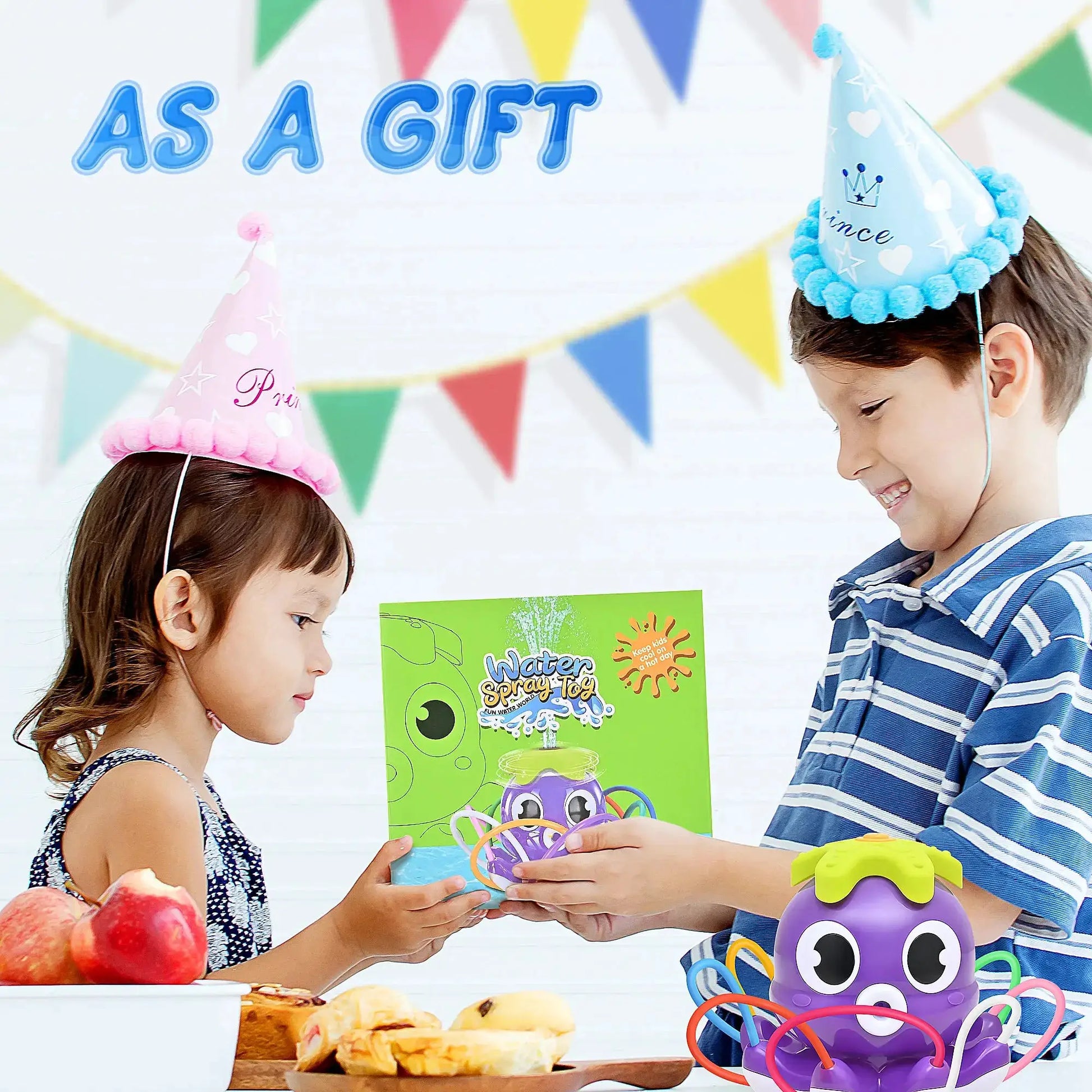 Sprinkler Rotating Spray Outdoor Games for Kids Garden Octopus Summer Water Toy Backyard Yard Cartoon Splash Baby Bath Toys Gift by All Mart Bristol Ltd