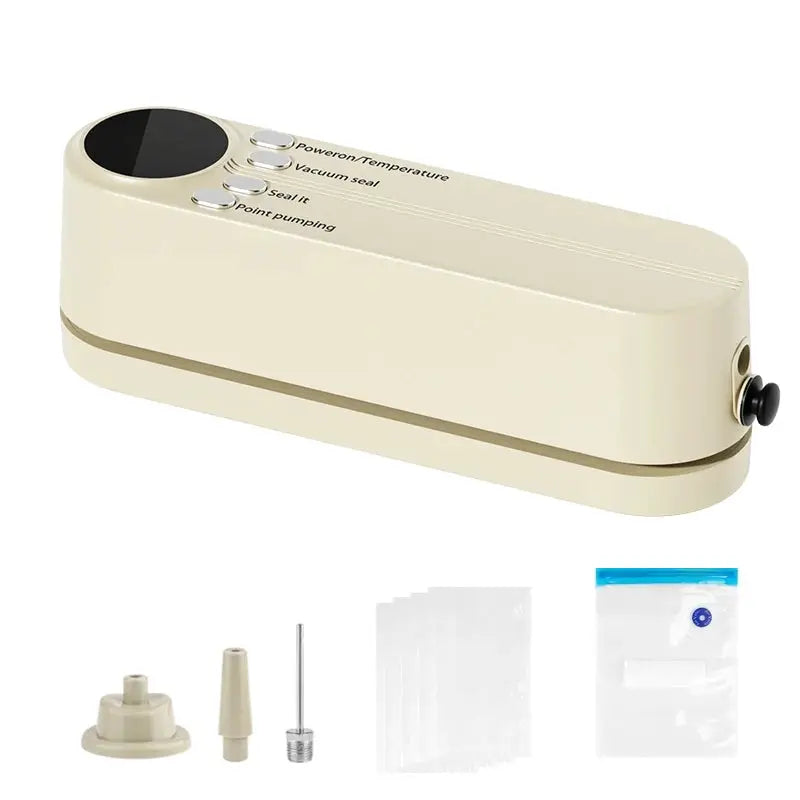 Portable Rechargeable Food Vacuum Sealer with Digital Display by All Mart Bristol Ltd