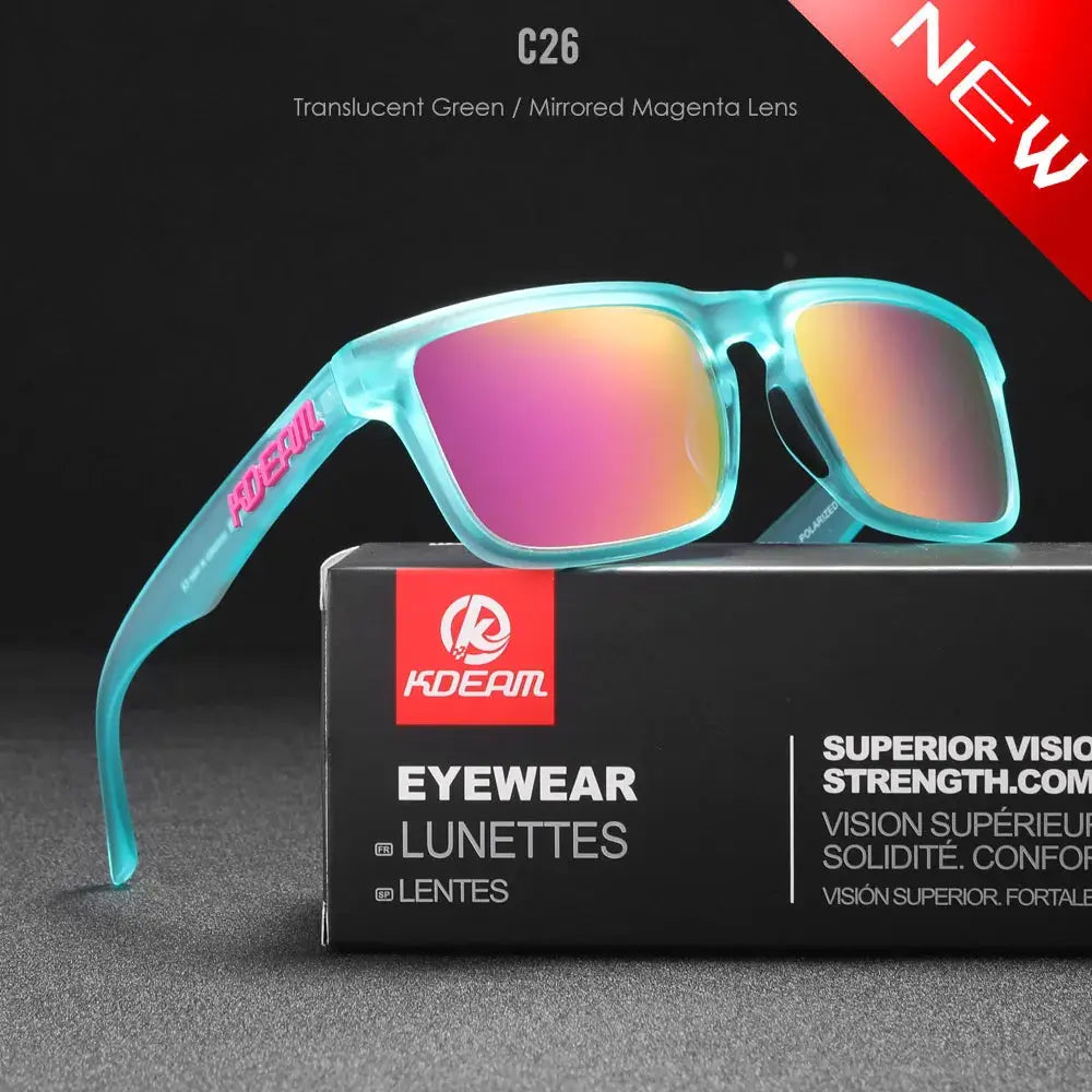 KDEAM 2022 Square Men's Polarized Sunglasses Outdoors Lifestyle Coating Sun Glasses New Matching Colors With Box by All Mart Bristol Ltd