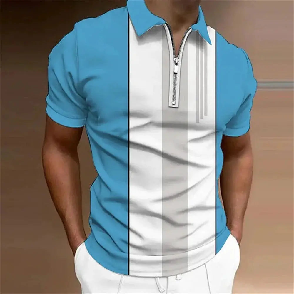 Men's Tops Polo Golf Men's King Print T Shirt High Quality Turndown Short Sleeve Zipper Pullover Original Golf Wear Men Clothing by All Mart Bristol Ltd