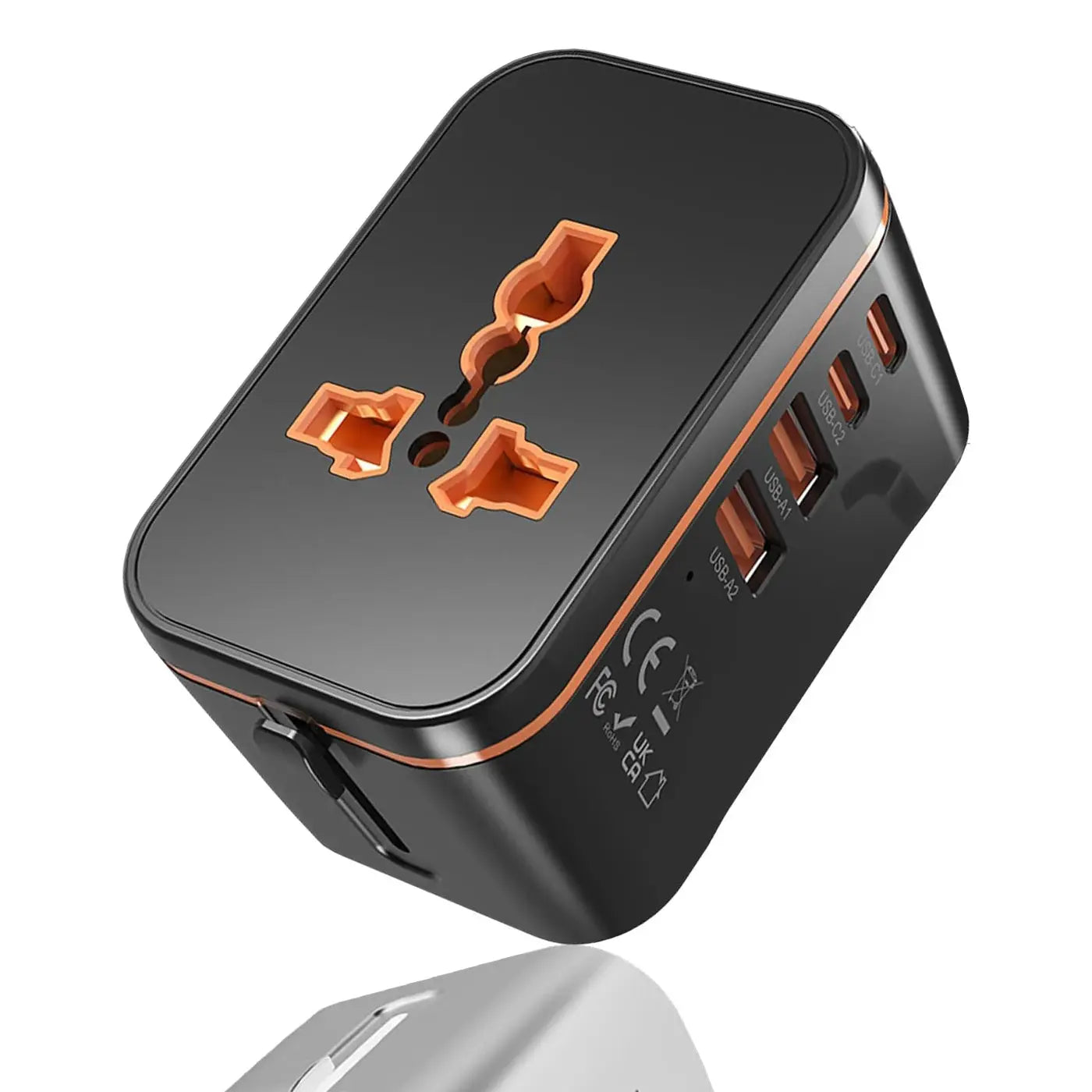 Universal 5-in-1 Travel Adapter with Fast Charging Ports by All Mart Bristol Ltd
