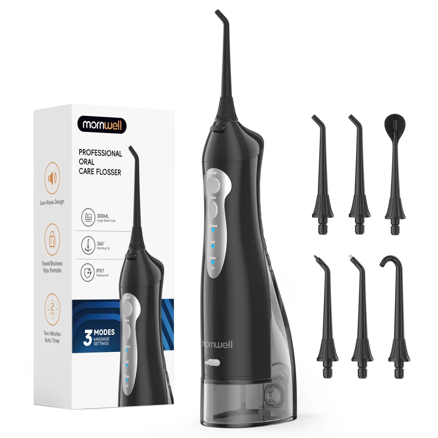 D52 Portable Cordless Water Flosser USB Rechargeable Water Jet Floss Tooth Pick 4 Jet Tip 300ml 3 Modes Teeth Clean for Travel by All Mart Bristol Ltd