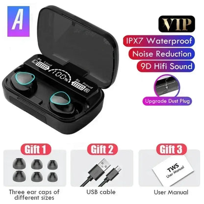 M10 Bluetooth Earphones Handfree LED Dispay Headphones Bluetooth HiFi Stereo Music Wireless Earbuds Waterproof Gaming Headset by All Mart Bristol Ltd