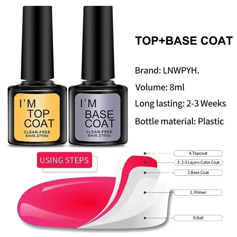 LNWPYH Gel Nail Polish Set Nail Gel Kit 26 Color Semi Permanent UV Led Gel Varnish Soak Off Nail Lacquers Base Coat Top Coat Kit by All Mart Bristol Ltd