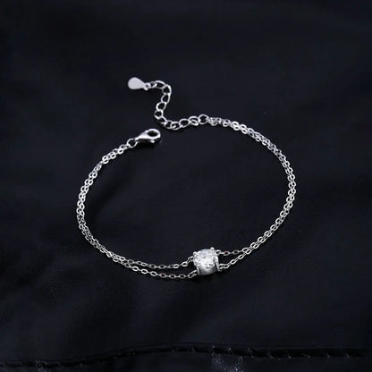MODIAN 1CT D Color Moissanite Bracelet 925 Sterling Silver Delicate Double Layer Bracelets For Bridal Wedding Fine Jewelry Gifts by All Mart Bristol Ltd