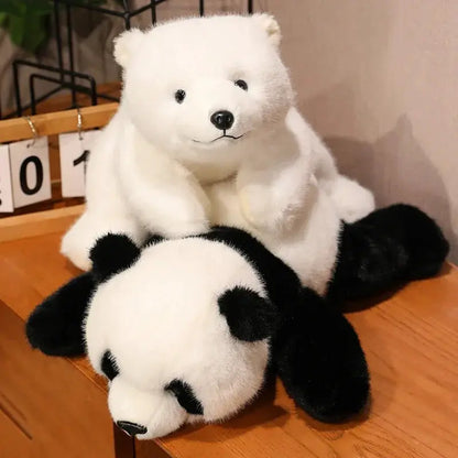 Kawaii Comfort Soft Animal Plush Throw Pillow Polar Bear Brown Bear Panda Lying On The Stuffed Animal Doll Pillow Decorate Room by All Mart Bristol Ltd