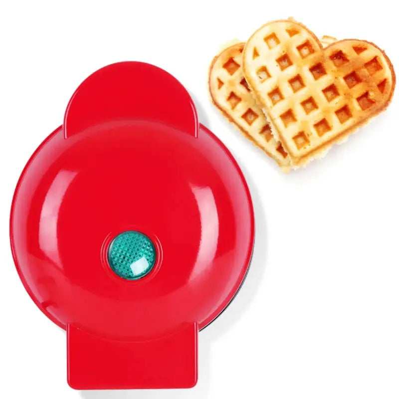 Electric Waffle Machine Portable Home Breakfast Machine Waffle Maker Breakfast Love Heart Shaped Waffle Maker Cooking Appliance by All Mart Bristol Ltd