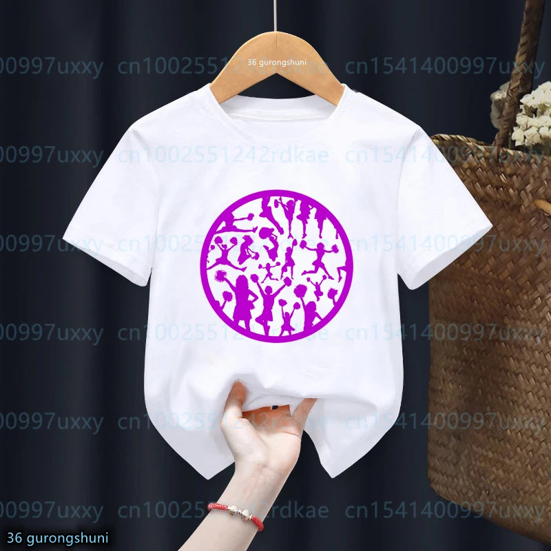 kawaii Girls T-Shirts Cheerleader Girls Sports Gymnastics Enthusiast Tshirts Fashion kids Clothing Tshirt girls clothes 2 to15 by All Mart Bristol Ltd