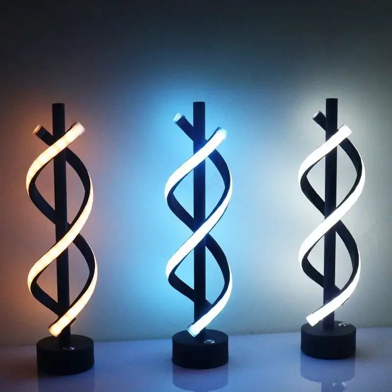 LED Minimalist Spiral Dimming Desktop Decorative Light with USB Charging Port Bar Atmosphere Light Indoor Home Lighting Fixture by All Mart Bristol Ltd