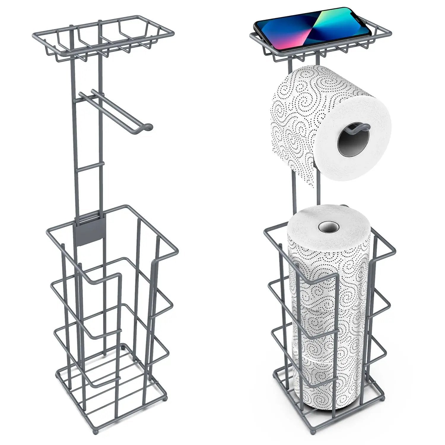 Vinsani Metal Toilet Roll Holder & Storage by VInsani