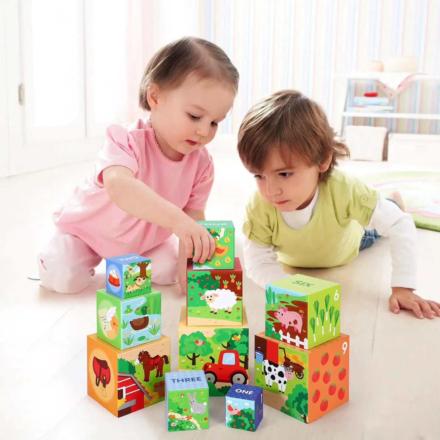 SOKA Stacking Cubes-My Farm 0000459 by SOKA Play Imagine Learn