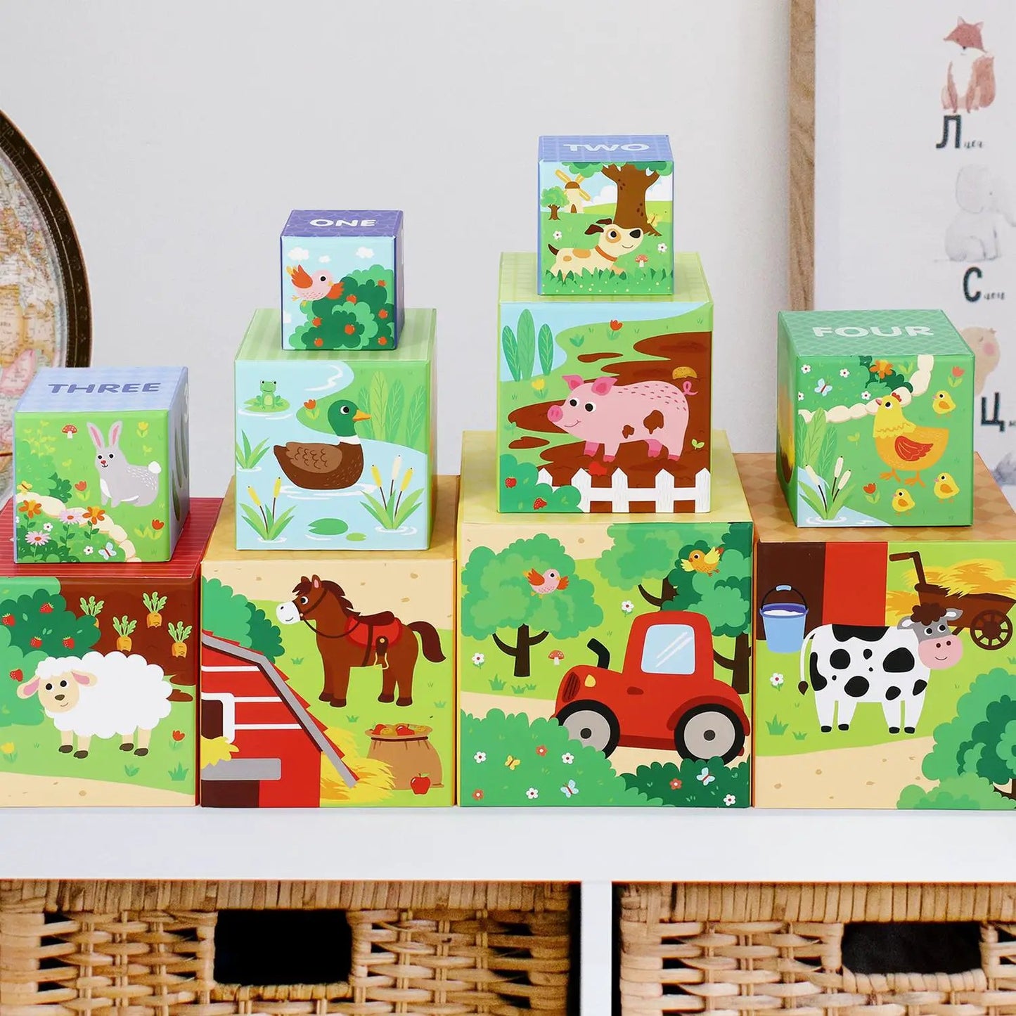 SOKA Stacking Cubes-My Farm 0000459 by SOKA Play Imagine Learn