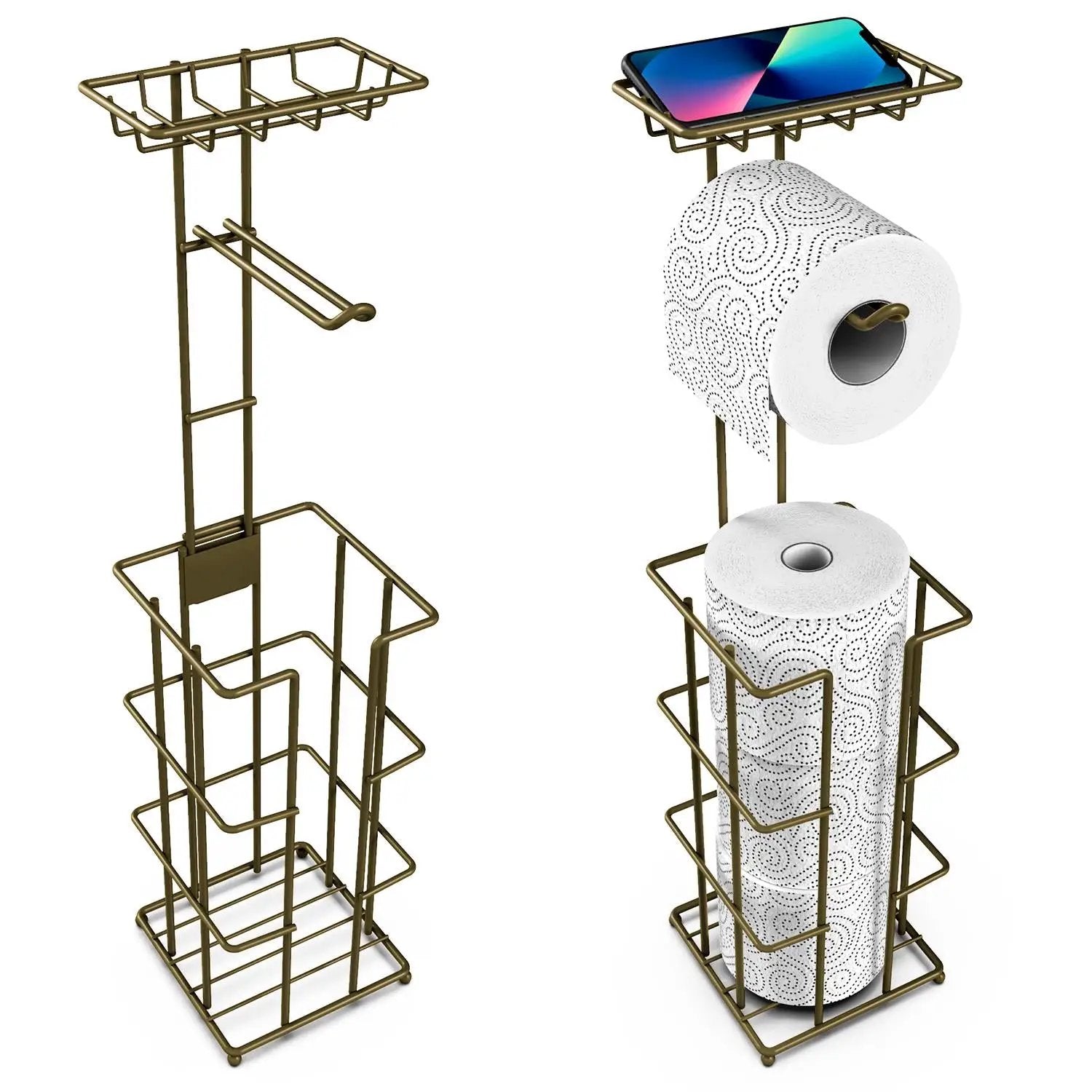 Vinsani Metal Toilet Roll Holder & Storage by VInsani