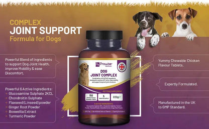 Dog Joint Support 150 Chicken Chewable Tablets 5 Months Supply | UK Made by Prowise by Prowise Healthcare