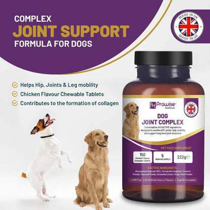 Dog Joint Support 150 Chicken Chewable Tablets 5 Months Supply | UK Made by Prowise by Prowise Healthcare