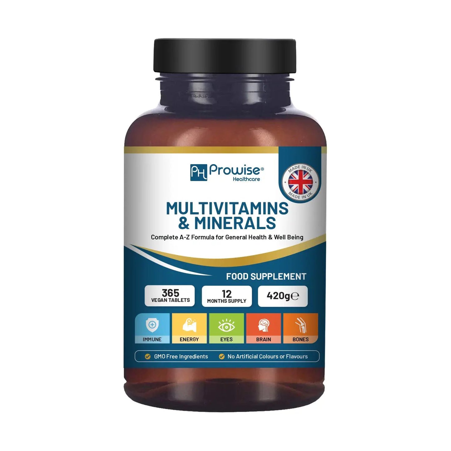 A-Z Multivitamins & Minerals - 365 Vegan Multivitamin Tablets by Prowise Healthcare