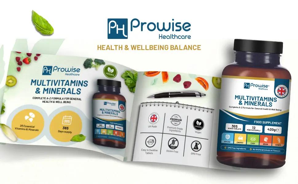 A-Z Multivitamins & Minerals - 365 Vegan Multivitamin Tablets by Prowise Healthcare
