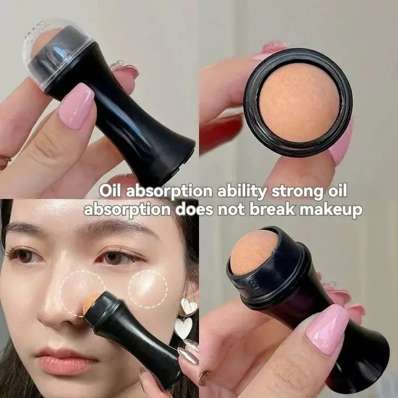 Volcanic Oil-Absorbing Face Roller - Portable Reusable Oil Blotting Tool, Natural Lava Stone for Shine Control & Matte Skin, Mak by All Mart Bristol Ltd