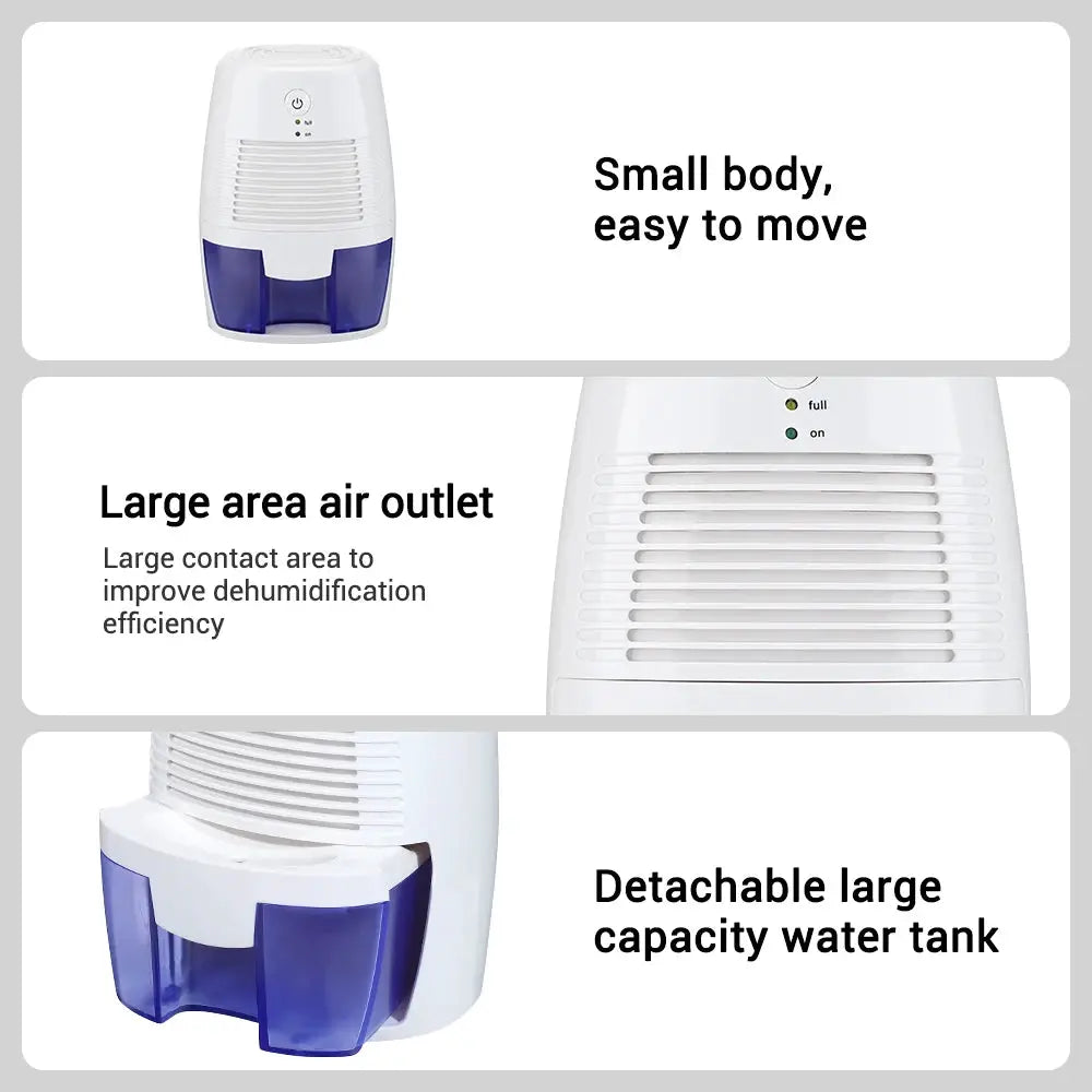 Portable 500ml Mini Electric Dehumidifier for Home and Office by All Mart Bristol Ltd
