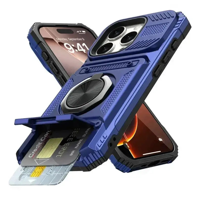 Case For iPhone 17 16 15 14 13 Pro Max Plus 17 Air Magnetic Rotated Ring Kickstand Heavy Duty Drop Protection Wallet Armor Cover by All Mart Bristol Ltd
