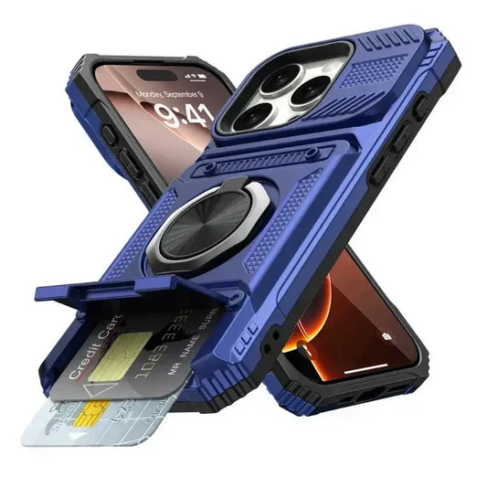 Case For iPhone 17 16 15 14 13 Pro Max Plus 17 Air Magnetic Rotated Ring Kickstand Heavy Duty Drop Protection Wallet Armor Cover by All Mart Bristol Ltd
