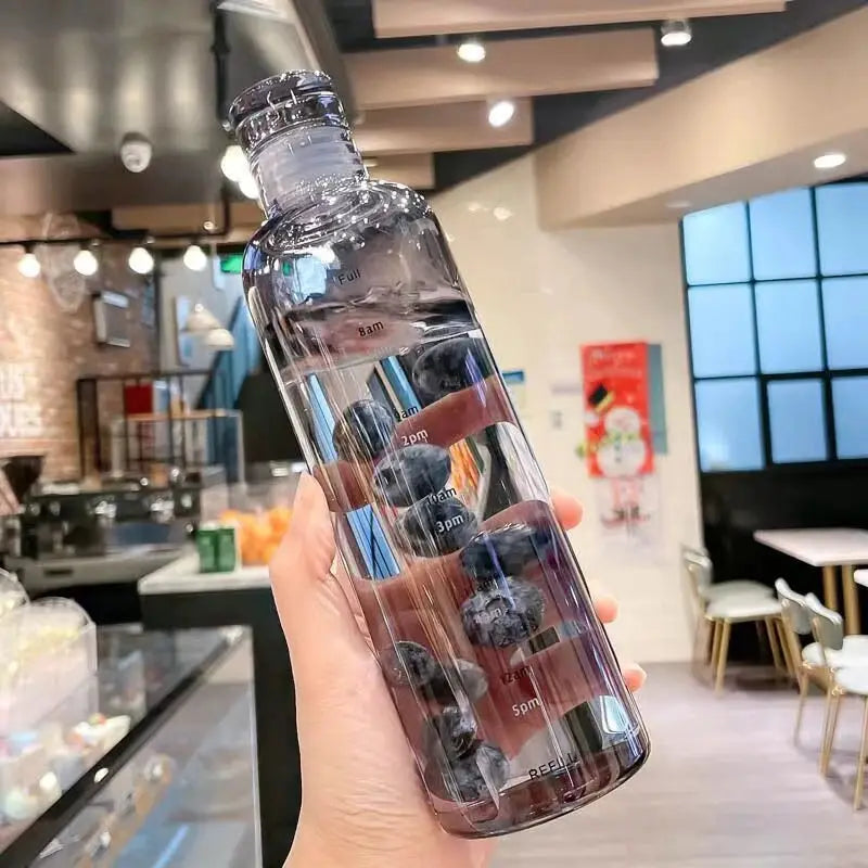 Newest Water Cup Sport Water Bottle With Time Scale Couple Plastic Portable Water Container Anti-drop Outdoor Water Bottle by All Mart Bristol Ltd