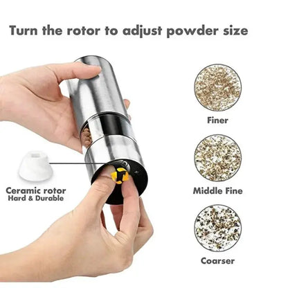 Electric Stainless Steel Salt and Pepper Grinder Set by All Mart Bristol Ltd