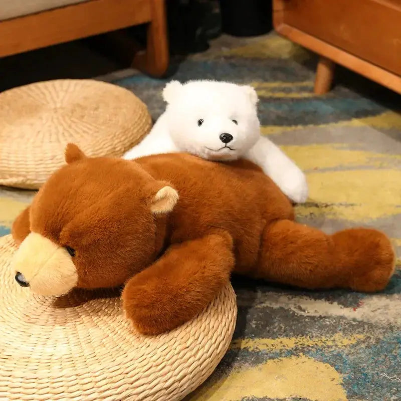 Kawaii Comfort Soft Animal Plush Throw Pillow Polar Bear Brown Bear Panda Lying On The Stuffed Animal Doll Pillow Decorate Room by All Mart Bristol Ltd