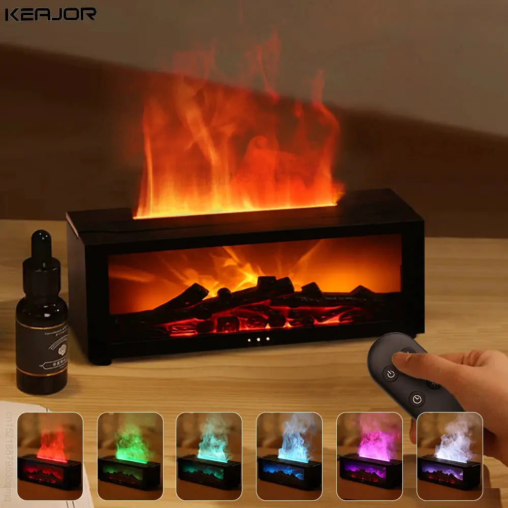 Aroma Humidifier Flame Essential Oil Diffuser Air Humidifier Aromatherapy Fragrance Diffuser with RGB Light and Remote Control by All Mart Bristol Ltd