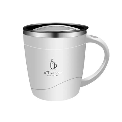 304 Stainless Steel Coffee Cup Mug With Lid Insulated Coffee Mug Double Wall Coffee Tumbler With Handle Heat-resistant Drinkware by All Mart Bristol Ltd