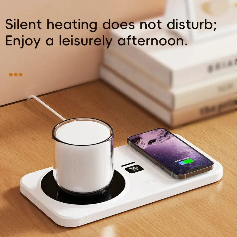 2 in 1 Wireless Charging Thermostatic Coffee Mug Warmer by All Mart Bristol Ltd
