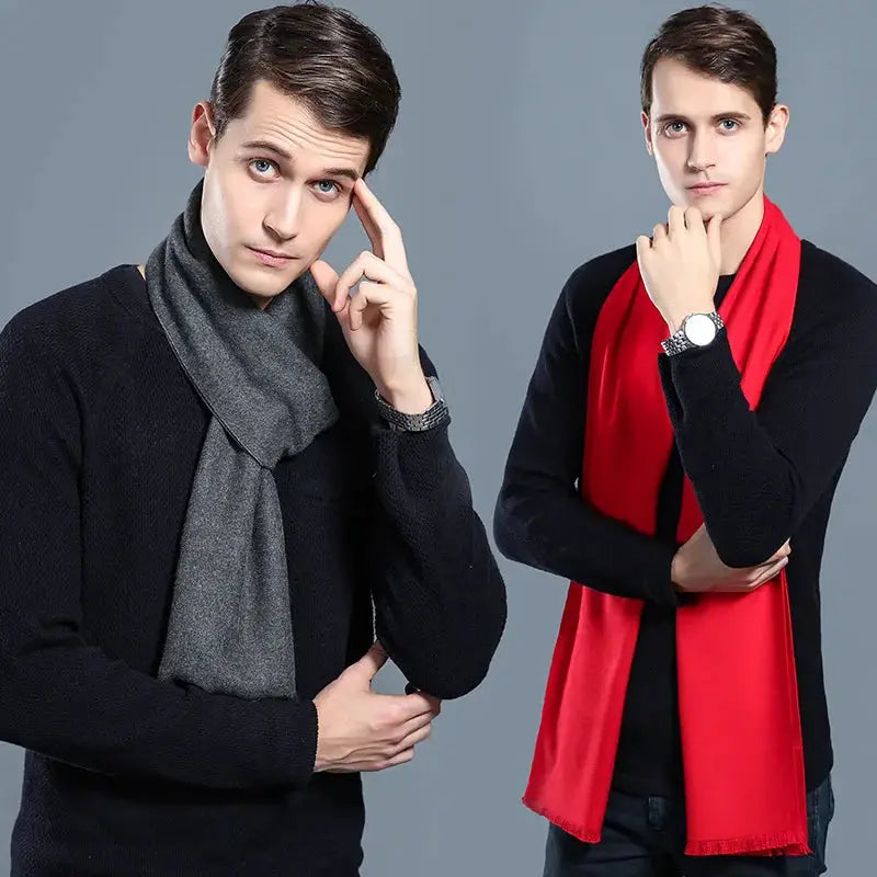 Designer Brand Plaid Men's Cashmere Scarf Winter Warm Scarves Shawls Casual Business Long Wraps Pashmina Christmas Gift for Man by All Mart Bristol Ltd