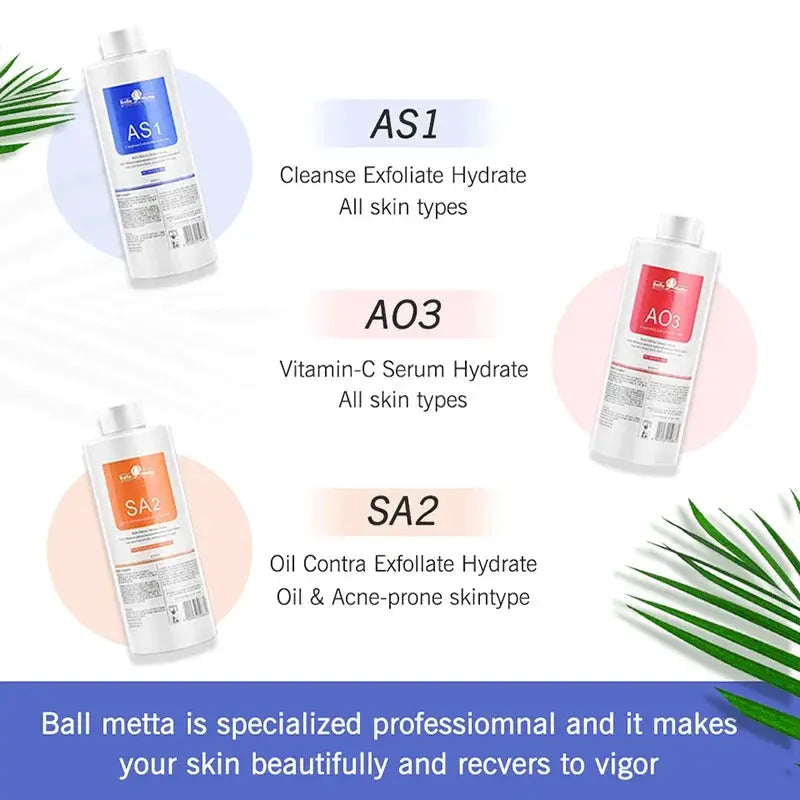 Facial Skincare Face Serum AS1 SA2 AO3 Aqua Peel Solution For Facial Machine Skin Deep Cleaning 400ml Kit of 3 Serums by All Mart Bristol Ltd
