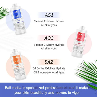 Facial Skincare Face Serum AS1 SA2 AO3 Aqua Peel Solution For Facial Machine Skin Deep Cleaning 400ml Kit of 3 Serums by All Mart Bristol Ltd