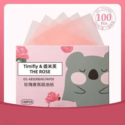 100 Pcs Portable Facial Absorbent Paper Oil Control Wipes Green Tea Sheet Oily Face Blotting Matting Tissue Makeup Facial Clean by All Mart Bristol Ltd