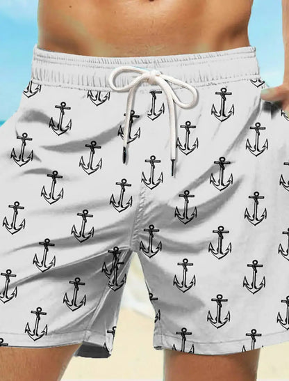 Men's Board Shorts Swim Shorts Swim Trunks Drawstring Elastic Quick Dry Short Beach Hawaiian Casual Black White Micro-elastic by All Mart Bristol Ltd