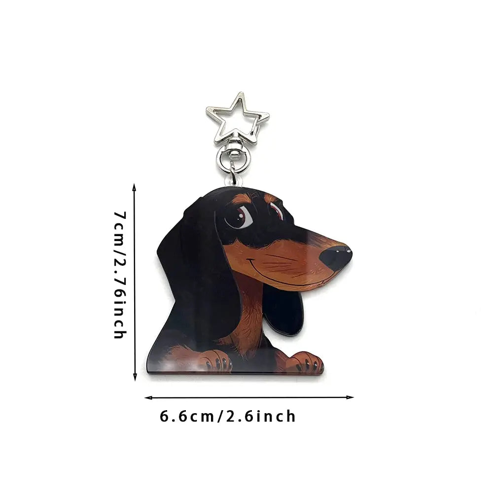 1pcs Cute Sausage Dog Acrylic Men's&Women's Keychain by All Mart Bristol Ltd
