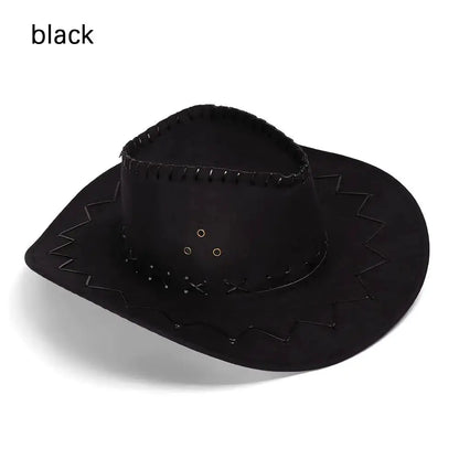 Women Men Cowboy Hat Western Suede Cowgirl Hats Fashion West Fancy Dress Party Headwear Unisex Cap by All Mart Bristol Ltd