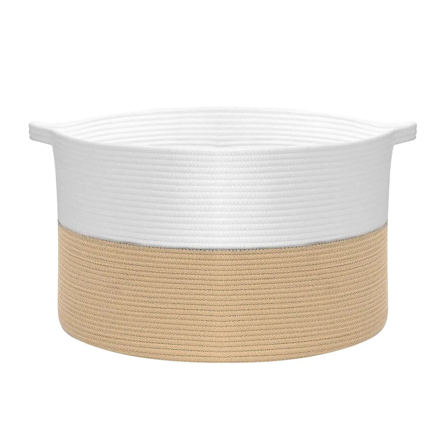 VINSANI LAUNDRY BASKET WHITE & COFFEE 1010289 by Vinsani